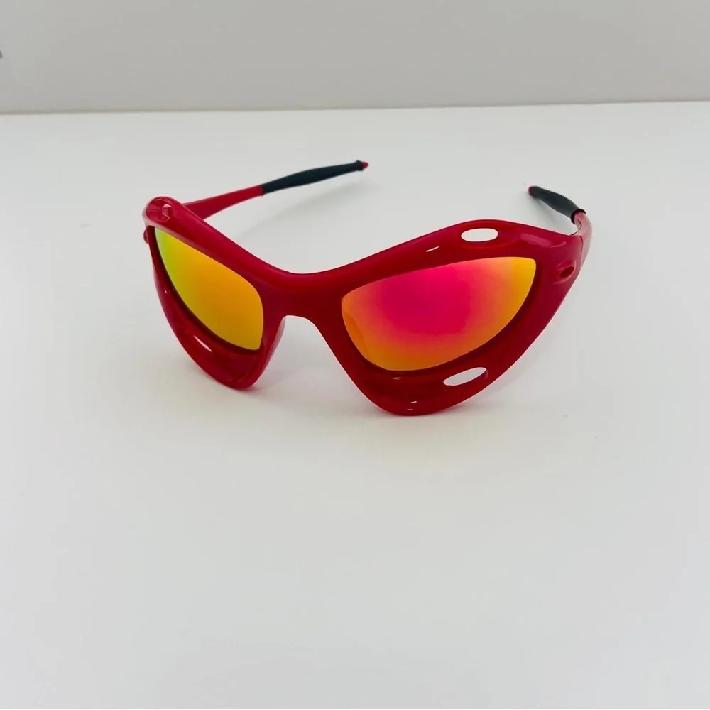 Steampunk chunky futuristic racing Running Fashion Sunglasses Glasses Red